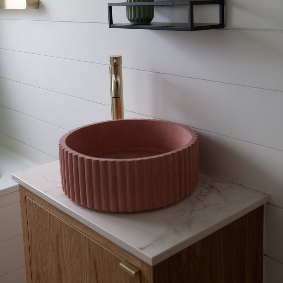 Decorative Bathroom Sink Concrete Basin - SCALLOP - Artisan Basins Company