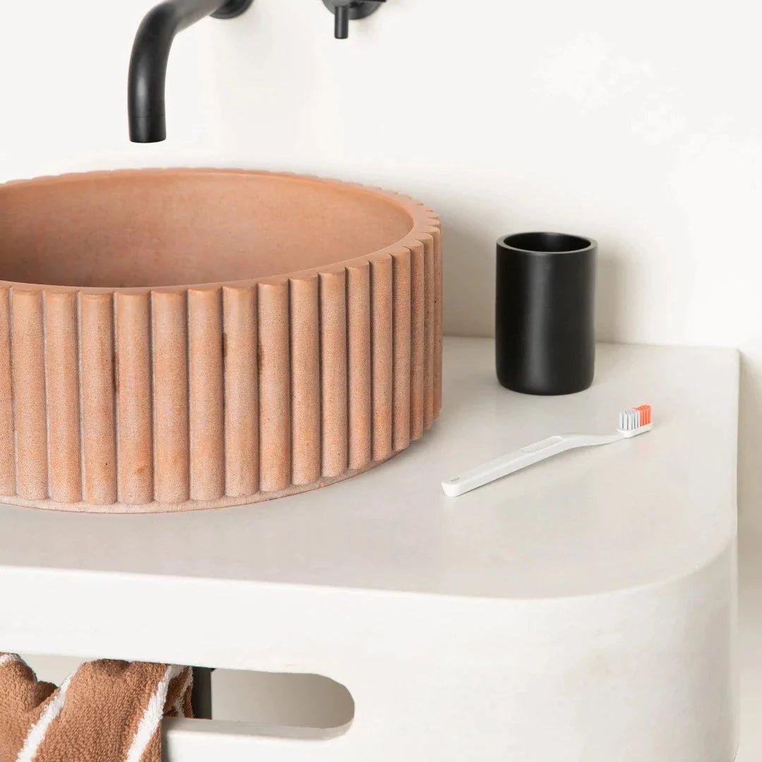 Decorative Bathroom Sink Concrete Basin - SCALLOP - Artisan Basins Company