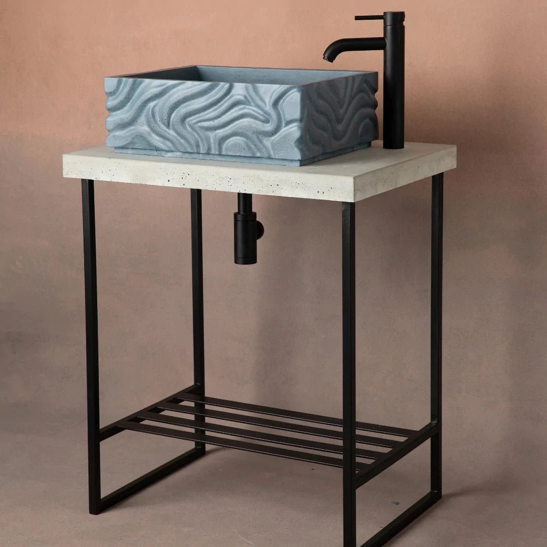 Freestanding Vanity Basin Stand - Metal and Concrete - Artisan Basins Company
