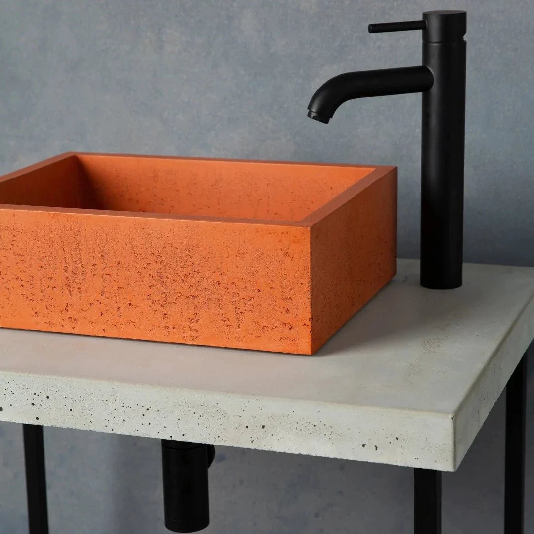 Freestanding Vanity Basin Stand - Metal and Concrete - Artisan Basins Company